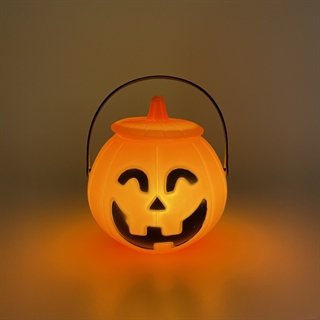 Halloween græskar-slikspand med lys - Størrelse: S